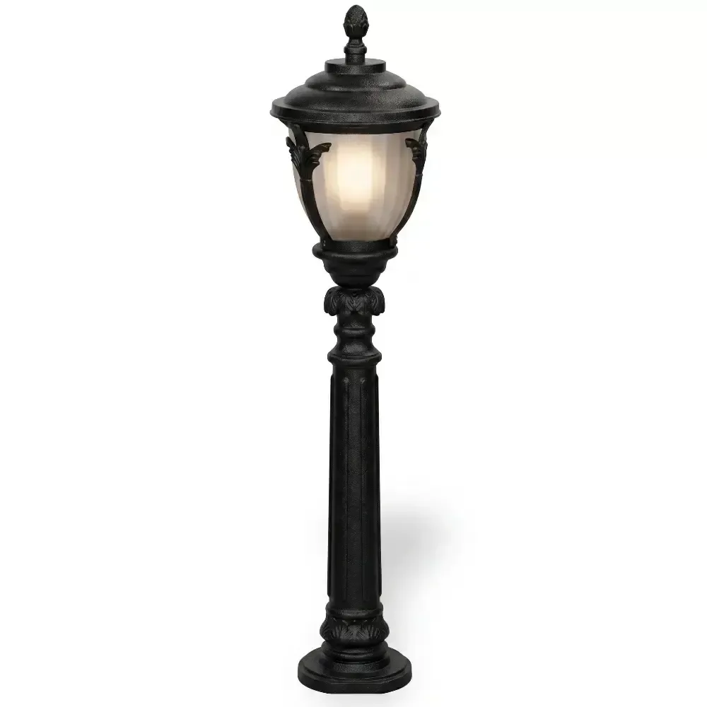 Cast French Wrought Iron Lawn Lighting Pole 108x28 cm Akbrella World AKB-446