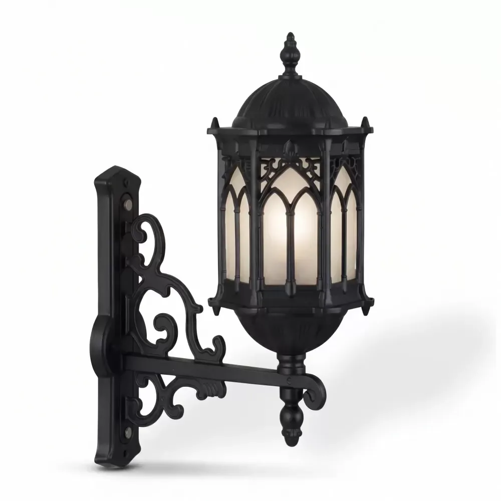 Lamp Holder E27 Wrought Iron Armrest, Wall Mounted Sconce 63x33 cm Akbrella World AKB-137