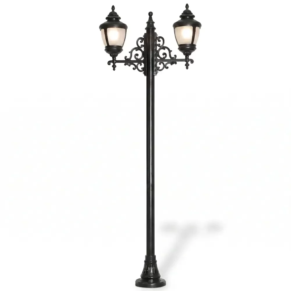 Wrought Iron Decorative Garden Lighting Pole 300x100 cm Akbrella World AKB-128