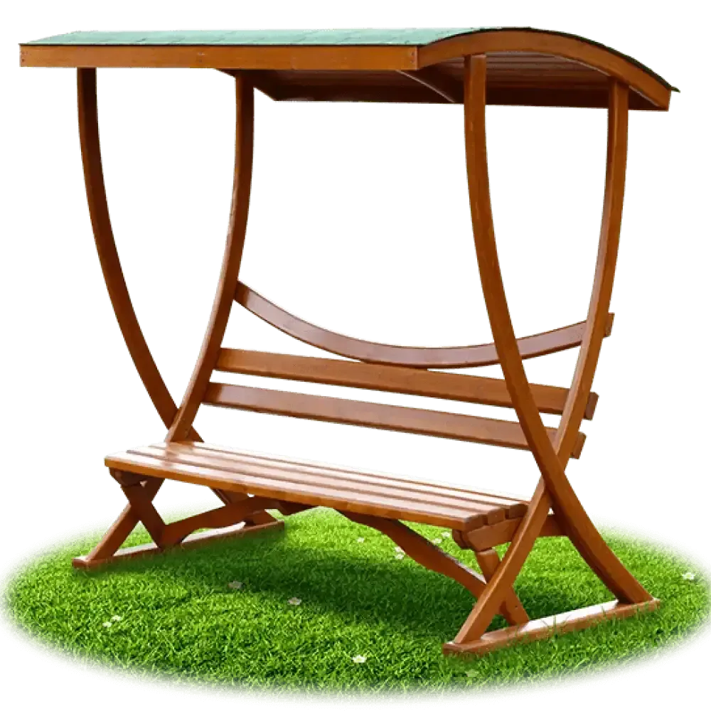 Wooden Seating Bench with Sunshade 198x110x205 cm Akbrella World AKB-288