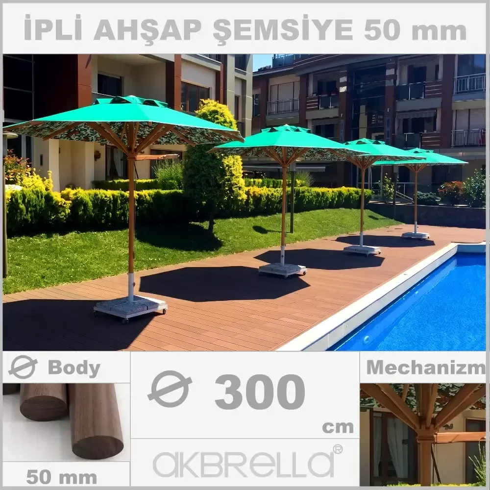 Deštník u bazénu 3 m Akbrella World AKB-44