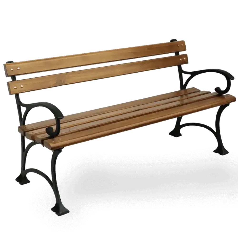 Slim Back, Wooden Garden Park Seating Bench 145x56x76 cm Akbrella World AKB-229