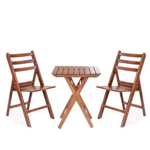 1 Piece 60x60 Athens Foldable Coffee Table Set Group 2 Akbrella World AKB-534