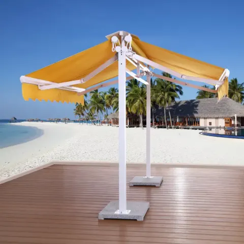 Fabric Portable Double Opening Leg Awning Akbrella World AKB-556 – زرد
