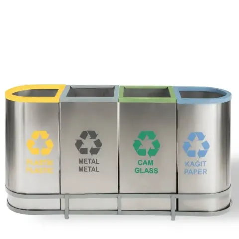4 Pcs Recycling Bin Set Paper 30x123x63 Akbrella World AKB-633