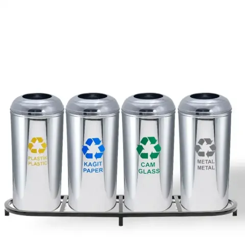 4 Pcs Recycling Bin Set Paper 36x136x73 cm Akbrella World AKB-636