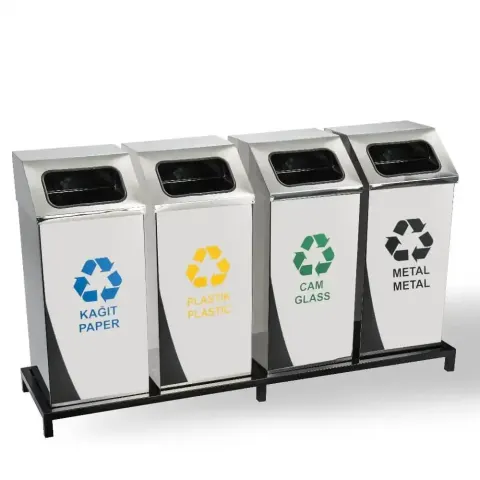4 Pcs Recycling Bin Set Paper 36x137x77 cm Akbrella World AKB-645