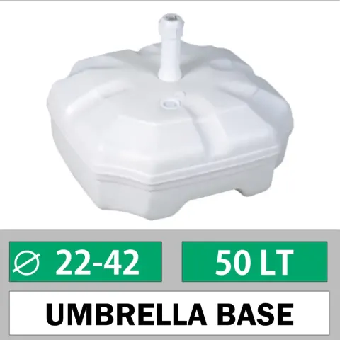 50 lt White Plastic Umbrella Stabilizer Canister Foot With Stick Akbrella World AKB-91