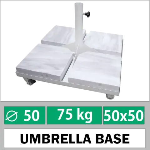 50x50 cm Marble Weighted 80 kg Umbrella Coaster With Wheels Akbrella World AKB-99