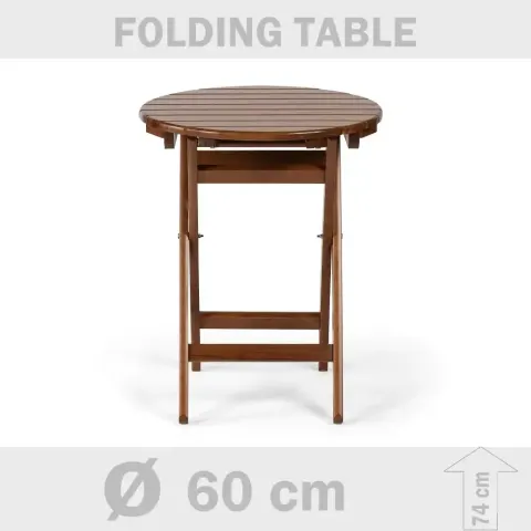 Ø 60x74 cm Hornbeam Tree Foldable Round Balcony Table Akbrella World AKB-524