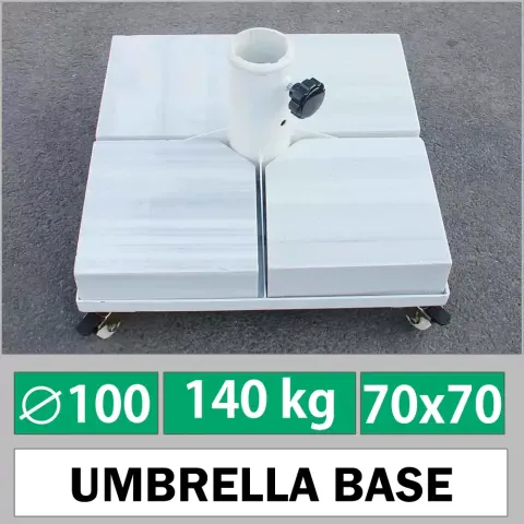 70x70 cm Marble Weighted 140 kg Umbrella Leg With Wheels Akbrella World AKB-104