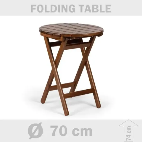 Ø 70x74 cm Hornbeam Tree Foldable Round Balcony Table Akbrella World AKB-525