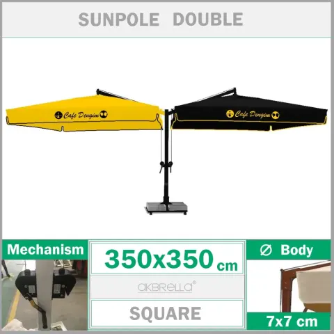 90x90mm Aluminum Body Double Head Sunshade Akbrella World AKB-540