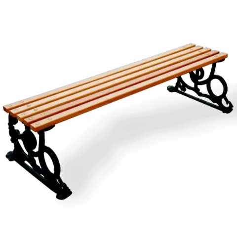 Wooden Seating Bench with Aluminum Cast Legs 135x55x34 cm Akbrella World AKB-238