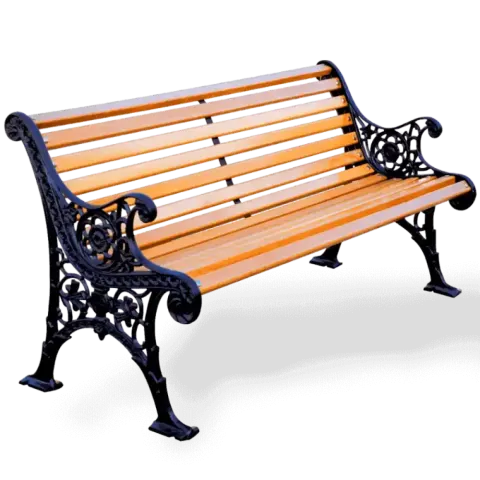 Wooden Seating Bench with Aluminum Cast Legs 140x57x74 cm Akbrella World AKB-232