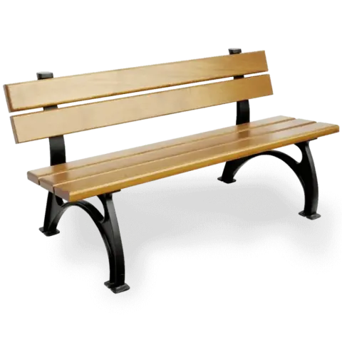 Wooden Seating Bench with Aluminum Cast Legs 145x75x79 cm Akbrella World AKB-198