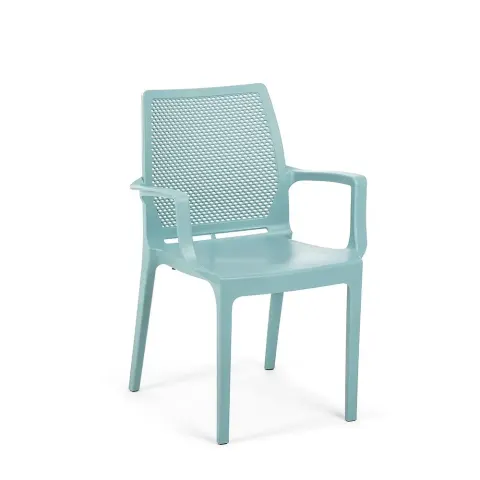Baby Blue Armrest Plastic Chair Icon 2504 Akbrella World AKB-749