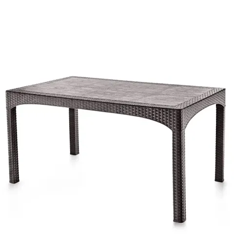 White Plastic Rattan Table 2587 White Akbrella World AKB-792 – Brown