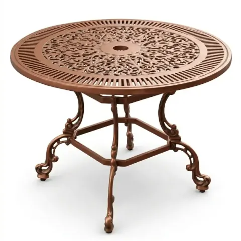 Diameter Round Cast Aluminum Wrought Iron Table 100 cm Akbrella World AKB-202