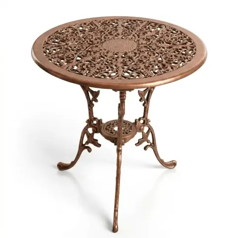 Diameter Round Aluminum Cast Iron Wrought Iron Table 64 cm (CAS 602) Akbrella World AKB-557