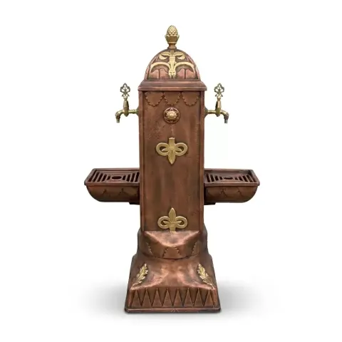 Cast Aluminum Casting, Pedestal Square Fountain 132x45x82cm Akbrella World AKB-1087