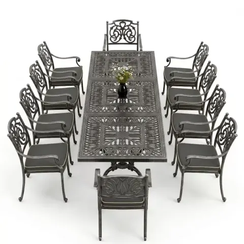Cm 10 Seater Butterfly Aluminum Casting Table Chair Set Akbrella World AKB-1057