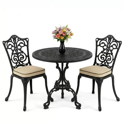 Cm 2 Person Wrought Iron Aluminum Casting Table Chair Set Akbrella World AKB-882