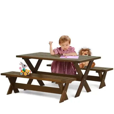 Spruce Wooden Picnic Table for Kids 125x70x60 cm Akbrella World AKB-684