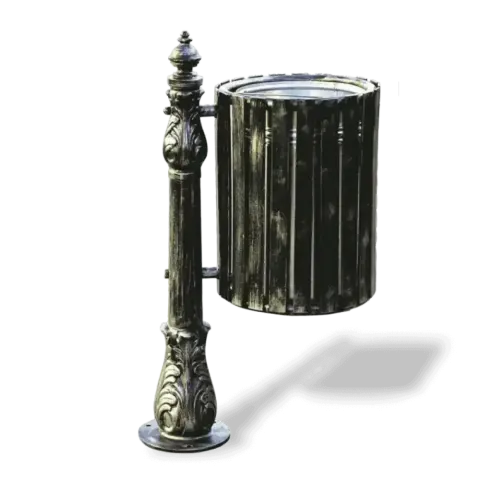 Cast Iron Wrought Iron Footed Metal Trash Can 100x70x50 cm Akbrella World AKB-168