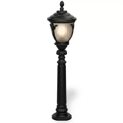 Cast French Wrought Iron Lawn Lighting Pole 108x28 cm Akbrella World AKB-446