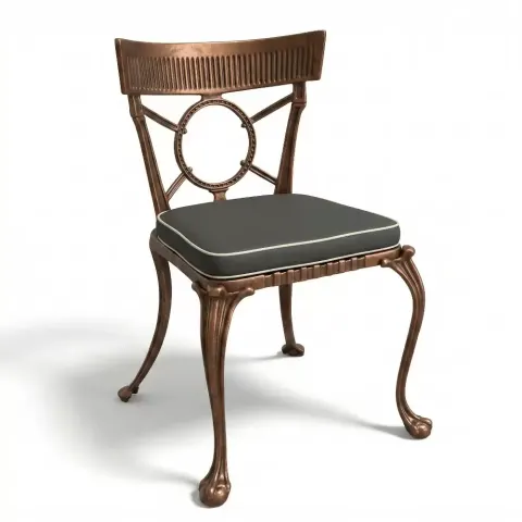Gothic Aluminum Cast Wrought Iron Chair 79x52x46 cm Akbrella World AKB-177