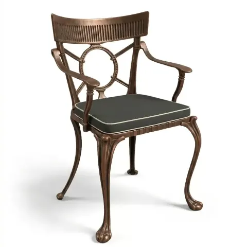 Gothic Aluminum Cast Wrought Iron Chair 79x52x46 cm Akbrella World AKB-176