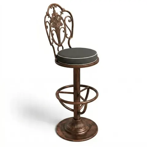 Rose Aluminum Cast Wrought Iron Bar Chair 120x40x40 cm Akbrella World AKB-191
