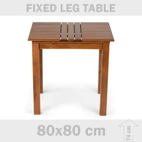 Hornbeam Tree Garden Balcony 4 Foot Wooden Table 80x80x76 cm Akbrella World AKB-530