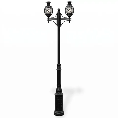 Two Lanterns Aluminum Die Casting Lighting Pole 280x90 cm Akbrella World AKB-154
