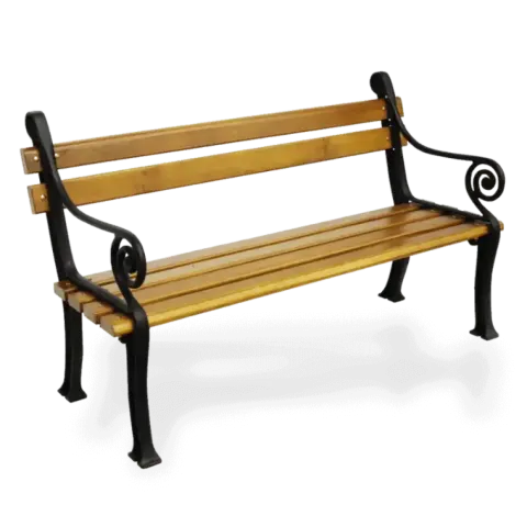 Wooden Garden Park Seating Bench with Thin Armrests 145x57x87 cm Akbrella World AKB-197