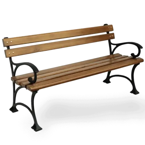 Slim Back, Wooden Garden Park Seating Bench 145x56x76 cm Akbrella World AKB-229