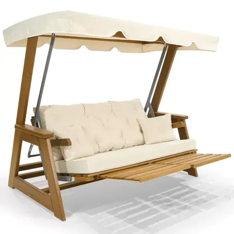 Iroko Wooden Garden Swing 185x184x120 cm Akbrella World AKB-662