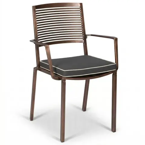 Aluminum Cast Iron Wrought Iron Chair with Armrests 41x45x85 cm Akbrella World AKB-715