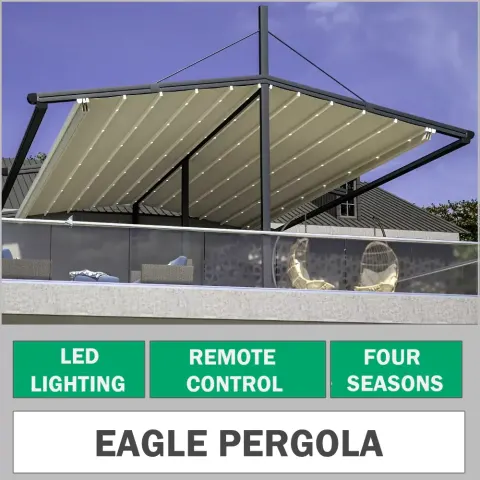 Controlled Eagle Pergola Systems Production Akbrella World AKB-505