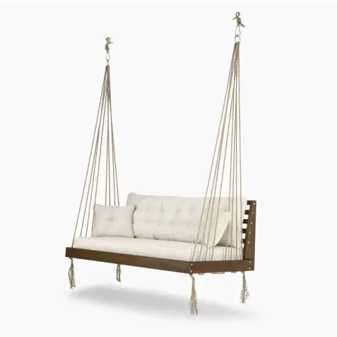Spruce Wood Hanging Rope Cushioned Wooden Swing Without Bed 5 Akbrella World AKB-682
