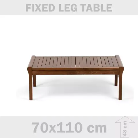 Space Hornbeam Wood Short Wooden Garden Table 110x70x42 cm Akbrella World AKB-667