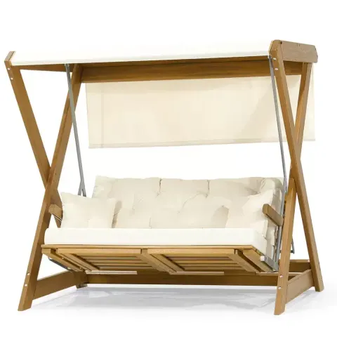 Modern, 2 Person Wooden Spruce Garden Swing (Without Bed) Akbrella World AKB-660