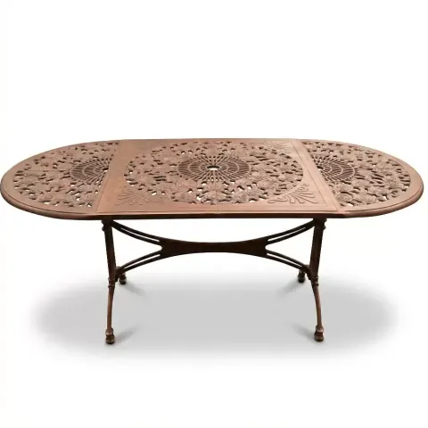Oval Aluminum Cast Iron Wrought Iron Table 100x200 cm (MTS 17532) Akbrella World AKB-691