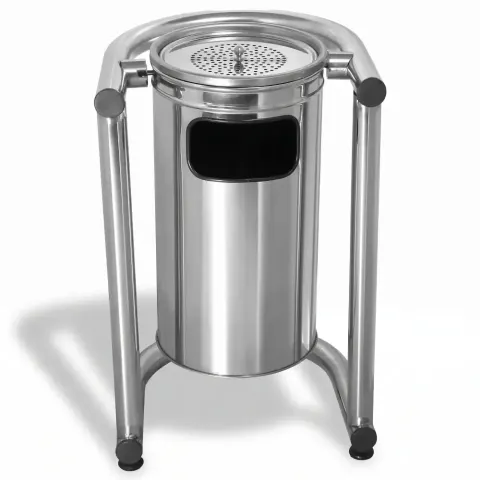 Stainless Outdoor Trash Can 45x45x75 cm Akbrella World AKB-609