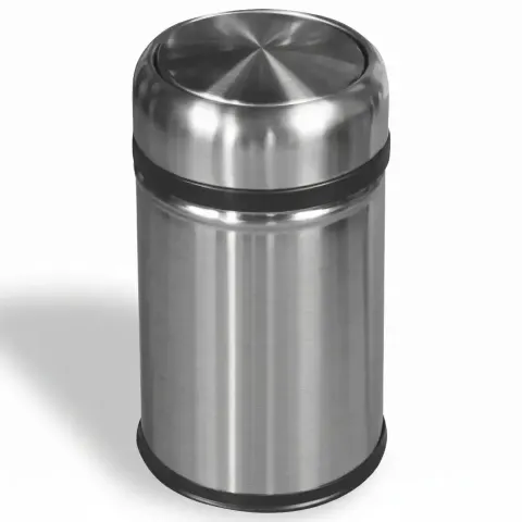 Chrome Trash Can with Swinging Lid 24x30 cm Akbrella World AKB-575