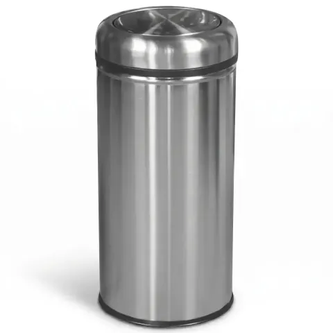 Chrome Trash Can with Swinging Lid 24x59 cm Akbrella World AKB-576