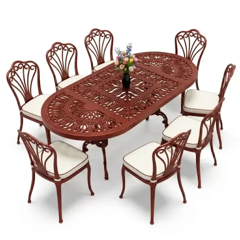 Peacock Motif Aluminum Casting Table Chair Set Akbrella World AKB-1038