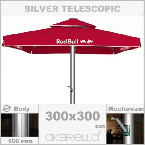 Telescopic Garden Umbrella 3x3m Akbrella World AKB-01