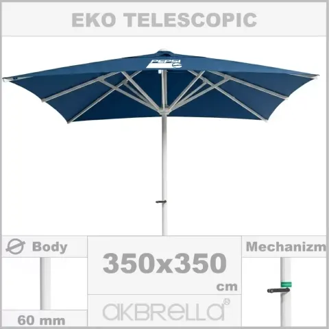 Telescopic Gear Cafe Umbrella 350x350cm Akbrella World AKB-535
